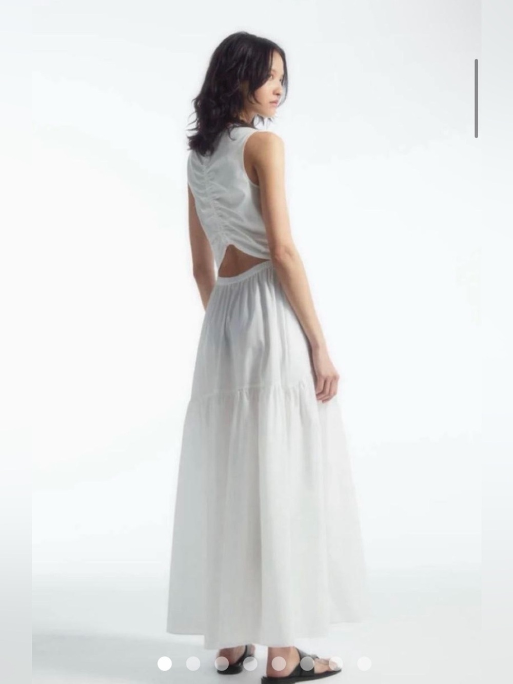 COS Sleeveless White Tiered Maxi Dress